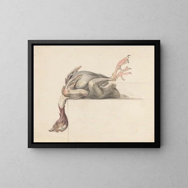 Oiseau plumé la tête en bas - Jean Bernard — quadro incorniciato alla parete
