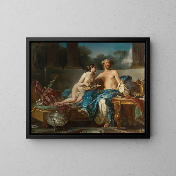 I piaceri di Anacreonte - Jean-Bernard Restout — quadro incorniciato alla parete