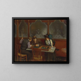 Al caffè - Jean Béraud — quadro incorniciato alla parete