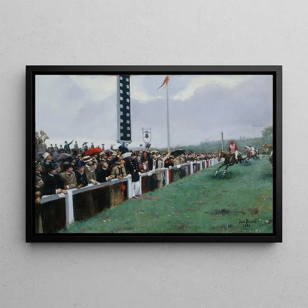 Corse a Longchamp, l'Arrivée al Pali - Jean Béraud — quadro incorniciato alla parete