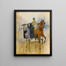 Giovane donna che scende da un fiacre - Jean Béraud — quadro incorniciato alla parete