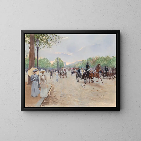 su gli Champs-Élysées - Jean Béraud — quadro incorniciato alla parete