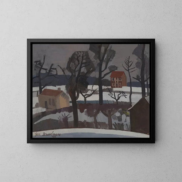Paesaggio invernale - Jean Brusselmans — quadro incorniciato alla parete