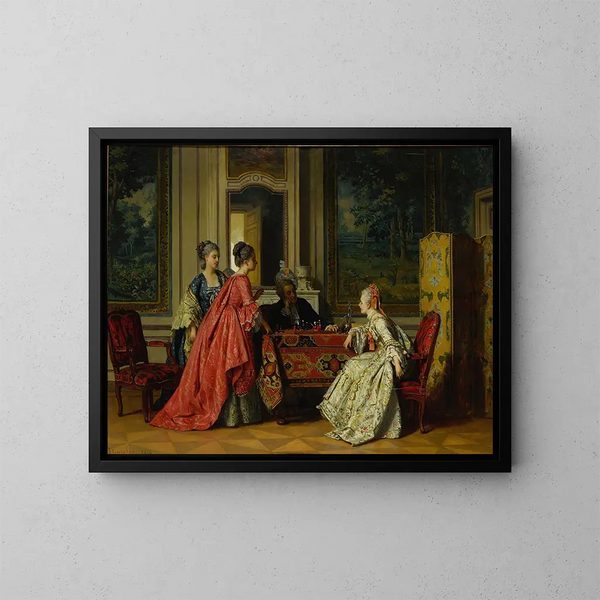 Gli Scacchi - Jean Carolus — quadro incorniciato alla parete