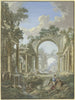 Römische Ruinen relie ein Brunnen mit Staffage - Jean François Gout — vista dell’opera