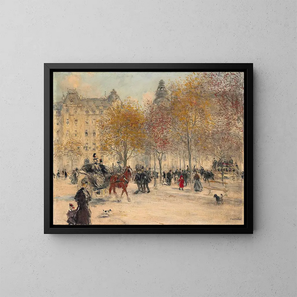 Autunno a Parigi - Jean François Raffaëlli — quadro incorniciato alla parete