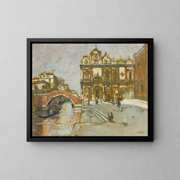 Campo San Giovanni e Paolo, Venezia - Jean François Raffaëlli — quadro incorniciato alla parete
