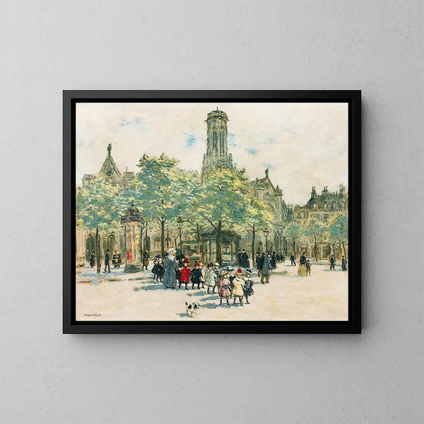 Fillettes davanti a Saint-Germain-l'Auxerrois - Jean François Raffaëlli — quadro incorniciato alla parete