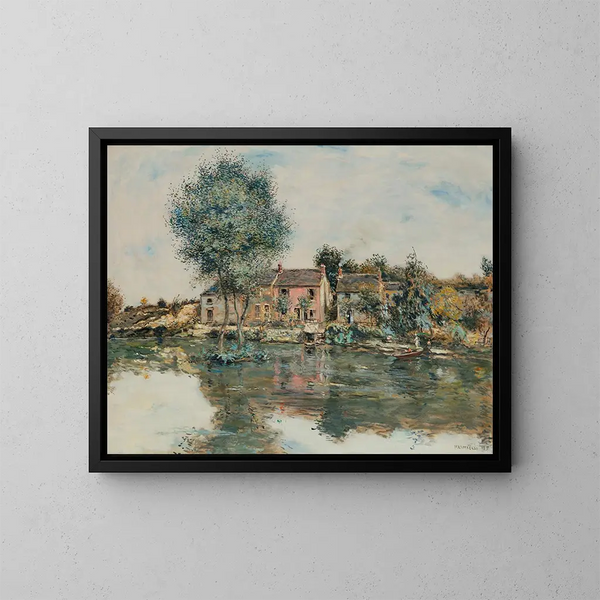 La Maison Rose au Bord de l'Oise - Jean François Raffaëlli — quadro incorniciato alla parete