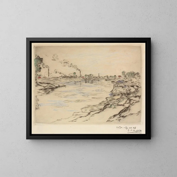 La Seine à Asnières - Jean François Raffaëlli — quadro incorniciato alla parete