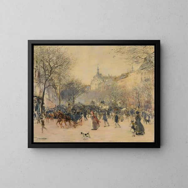 Le Carrefour Drouot, Parigi - Jean François Raffaëlli — quadro incorniciato alla parete