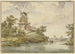 Piccolo fiume sulle rive del quale si trovano due mulini a vento - Jean Georges Teissier — vista dell’opera