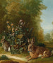Due lepri in un paesaggio - Jean Jacques Spoede — vista dell’opera