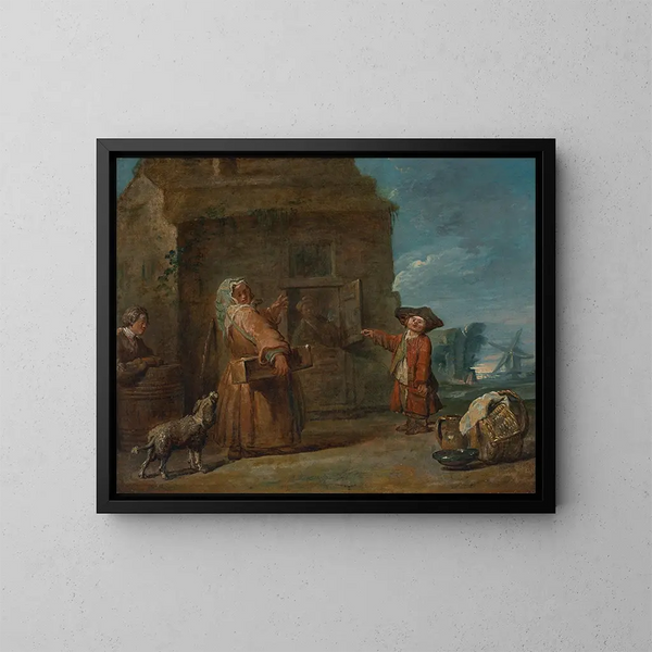 Una scena di genere, forse La scatola del prestigiatore - Jean Siméon Chardin — quadro incorniciato alla parete