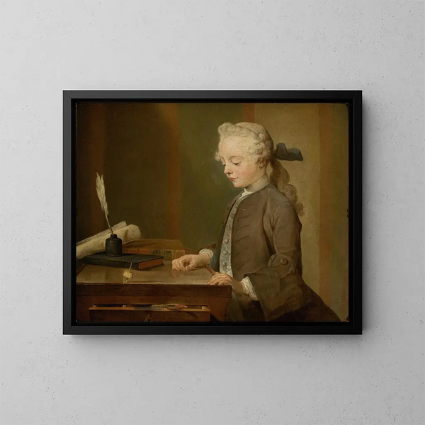 Ritratto di Auguste Gabriel Godefroy - Jean Siméon Chardin — quadro incorniciato alla parete