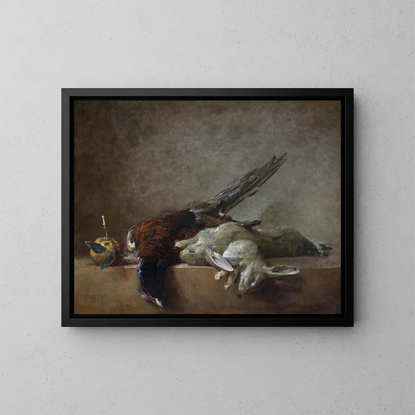 Natura morta con selvaggina - Jean Siméon Chardin — quadro incorniciato alla parete