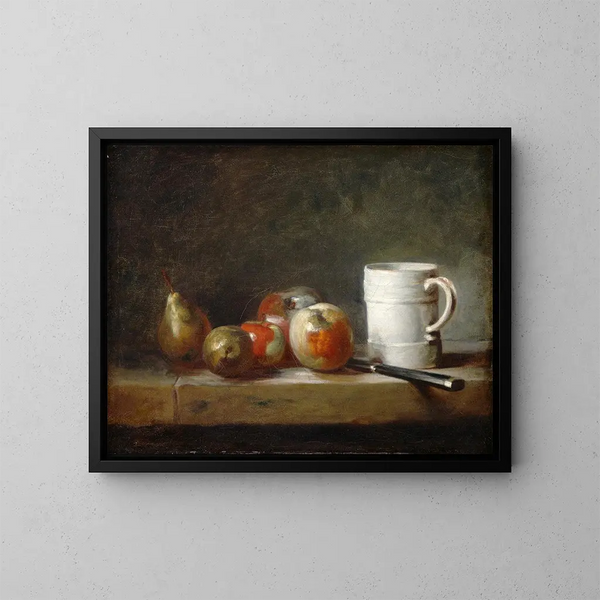 Natura morta con una tazza bianca - Jean Siméon Chardin — quadro incorniciato alla parete