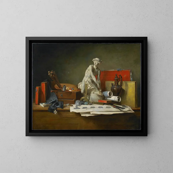 Gli attributi delle arti e i premi loro assegnati - Jean Siméon Chardin — quadro incorniciato alla parete