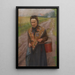 Donna con cesto - Jef Van de Fackere — quadro incorniciato alla parete