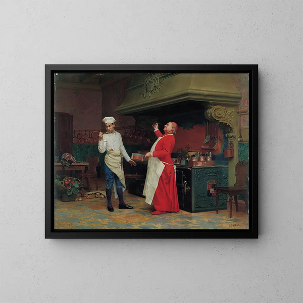 La sauce merveilleuse - Jehan Georges Vibert — quadro incorniciato alla parete
