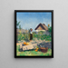 Un giardiniere in un giardino di fine estate - Jenő Kemenyffy — quadro incorniciato alla parete