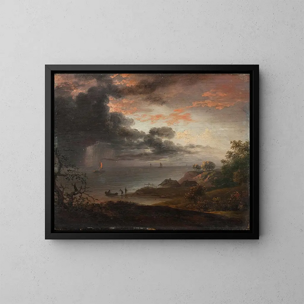Pioggia di tuoni che cade in mare - Jens Juel — quadro incorniciato alla parete