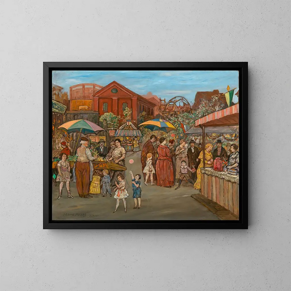italiani a Jefferson Park - Jerome Myers — quadro incorniciato alla parete