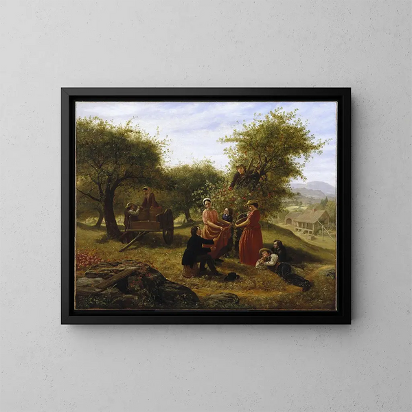 Raccolta di mele - Jerome Thompson — quadro incorniciato alla parete