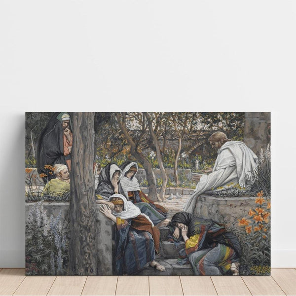 Riproduzione del dipinto Gesù, Maria Maddalena e Marta a Betania - James Tissot