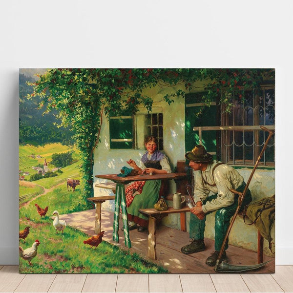 Jeune couple d'agriculteurs en Haute-Bavière - Emil Rau | Reproduction Tableau Décoration murale affiche copie