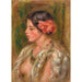 Riproduzione del dipinto Giovane donna con rosa - Pierre-Auguste Renoir