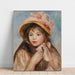 Riproduzione del dipinto Giovane ragazza con il cappello rosa - Pierre-Auguste Renoir