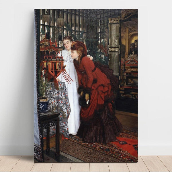 Riproduzione del dipinto Giovani donne che guardano oggetti giapponesi - James Tissot