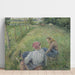 Riproduzione del dipinto di giovani contadine che si riposano nei campi vicino a Pontoise - Camille Pissarro