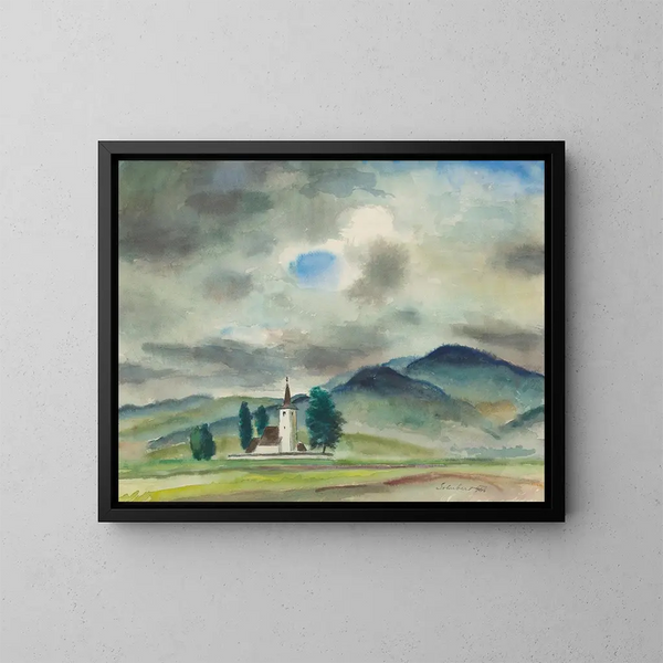 Paesaggio intorno a Varn - Julius Schubert — quadro incorniciato alla parete