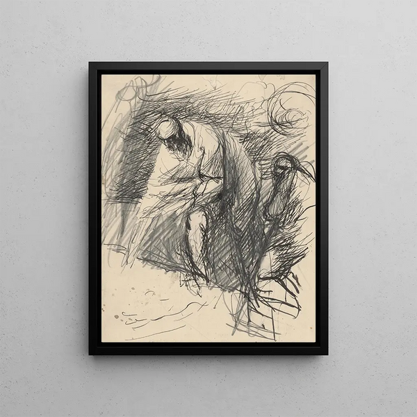 Vecchio uomo curvo - Jan Novák — quadro incorniciato alla parete