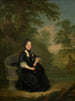 Marie-Thérèse in abito di vedova seduta su una panchina di pietra - János Donát — vista dell’opera