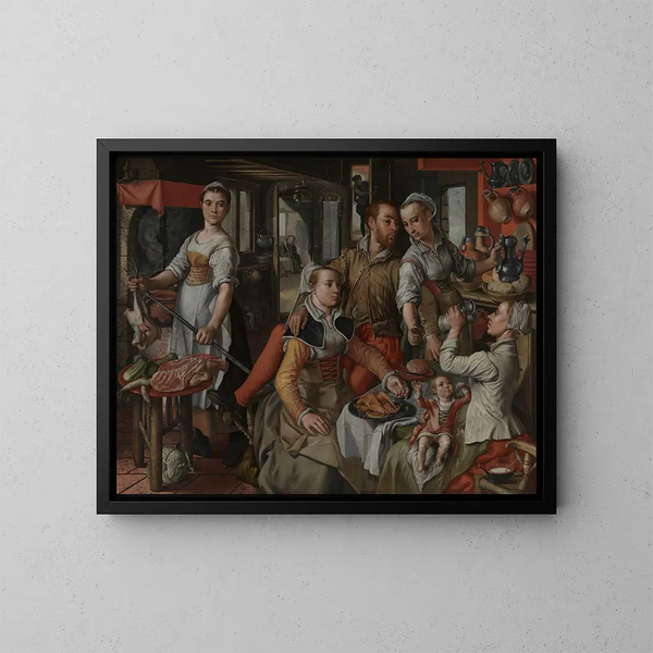 Scène di bordello - Joachim Beuckelaer — quadro incorniciato alla parete