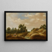 Paesaggio di dune con una contadina e un bambino su un sentiero, fattorie in lontananza - Joachim Govertsz Camphuysen — quadro incorniciato alla parete