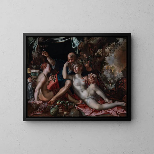 Lot e le sue figlie - Joachim Wtewael — quadro incorniciato alla parete