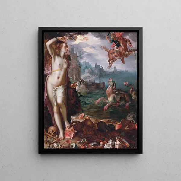 Persée libera Andromeda - Joachim Wtewael — quadro incorniciato alla parete
