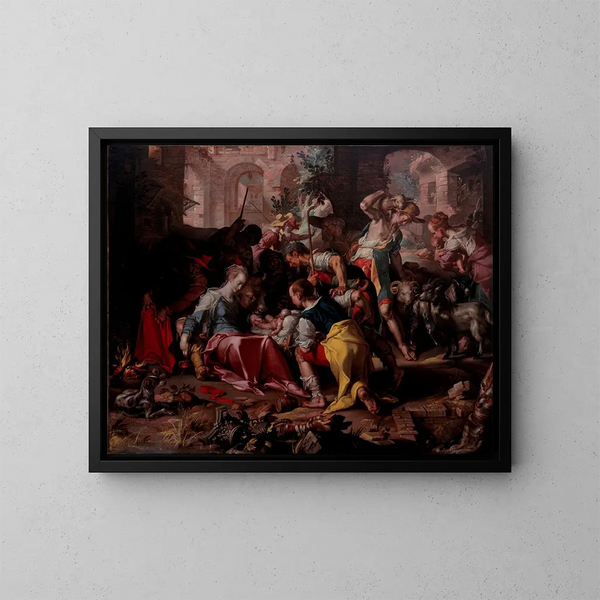 L'Adorazione dei pastori - Joachim Wtewael — quadro incorniciato alla parete