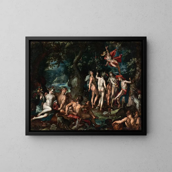 Il Giudizio di Paride - Joachim Wtewael — quadro incorniciato alla parete