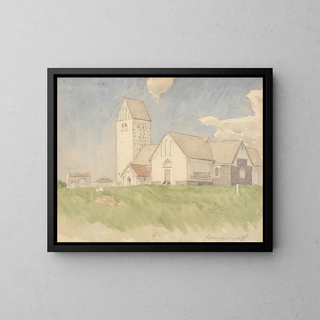Chiesa di Ejsing - Joakim Skovgaard — quadro incorniciato alla parete