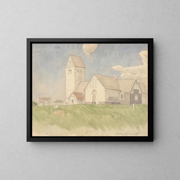 Chiesa di Ejsing - Joakim Skovgaard — quadro incorniciato alla parete