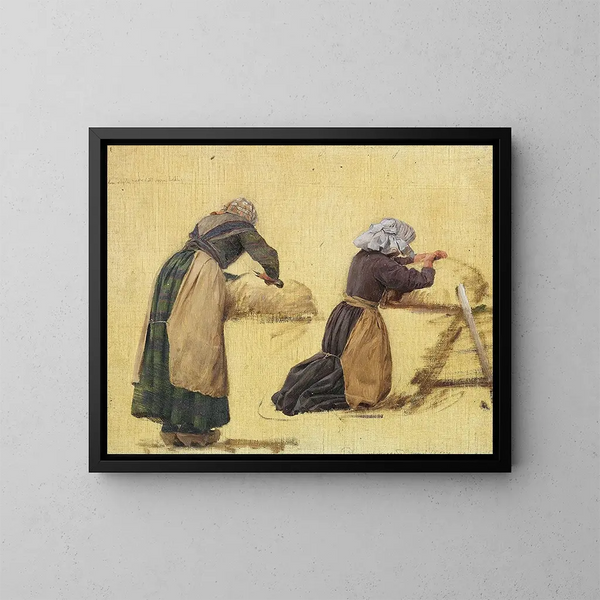 Due donne che tagliano i capelli di studio - Joakim Skovgaard — quadro incorniciato alla parete