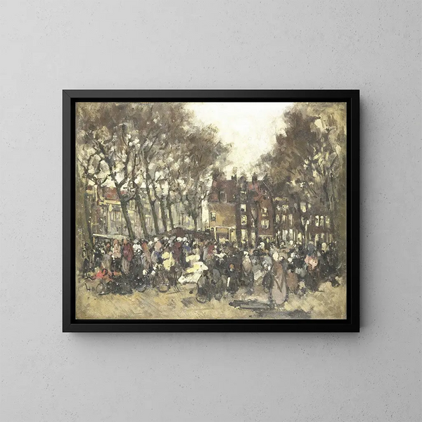 Le Noordermarkt à Amsterdam - Joannes Barnardus Antonius Maria Westerwoudt — quadro incorniciato alla parete