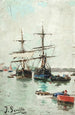 Bateaux dans un port - Joaquín Sorolla — vista dell’opera