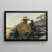 Vecchio pescatore in una barca - Joaquín Sorolla — quadro incorniciato alla parete