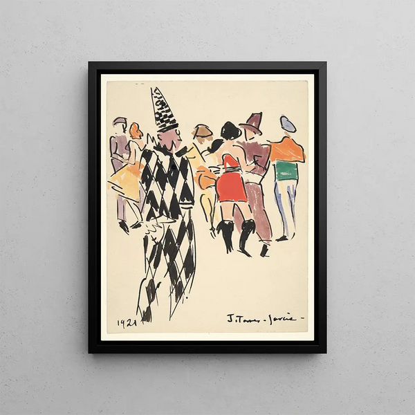 Artisti Bal Arlequin e Danzatori - Joaquín Torres-García — quadro incorniciato alla parete
